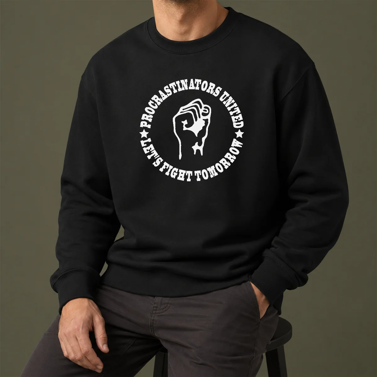 Hot Awesome Procrastinators Union Let'S Fight Tomorrow Geek Sweater