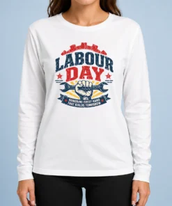 Hot Awesome Vintage Distressed Labour Day Honoring Builders Fist Long Sleeve Shirt