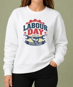 Hot Awesome Vintage Distressed Labour Day Honoring Builders Fist Sweater