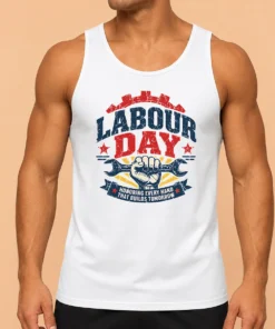 Hot Awesome Vintage Distressed Labour Day Honoring Builders Fist Tank Top