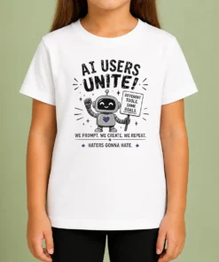Hot Funny AI Users Unite We We Create We Repeat Kids T-Shirt