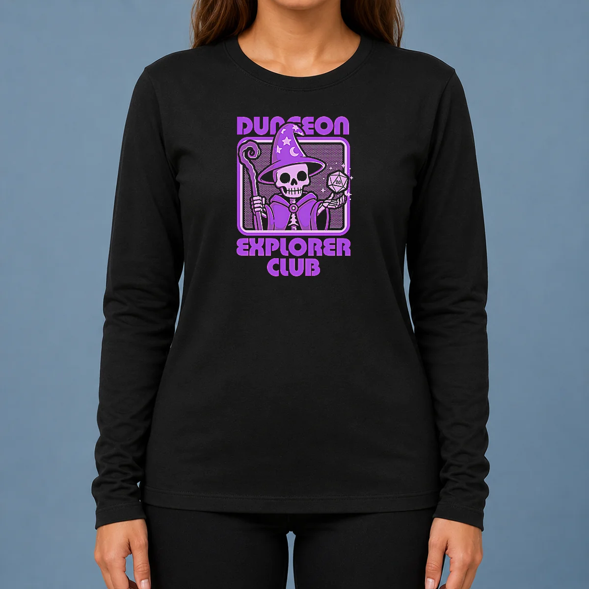 Hot Good RPG Mage Skull Long Sleeve Shirt