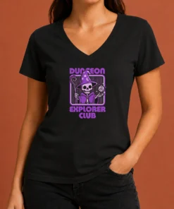 Hot Good RPG Mage Skull V-Neck Shirt