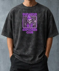 Hot Good RPG Mage Skull Washed T-Shirt