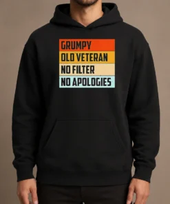 Hot Grumpy Old Veteran No Filter No Apologies Retro Hoodie