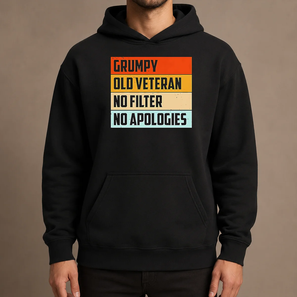Hot Grumpy Old Veteran No Filter No Apologies Retro Hoodie