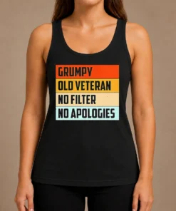 Hot Grumpy Old Veteran No Filter No Apologies Retro Tank Top