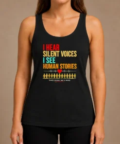 Hot I Hear Silent Voices I See Human Stories Every Person Has A Story Tank Top