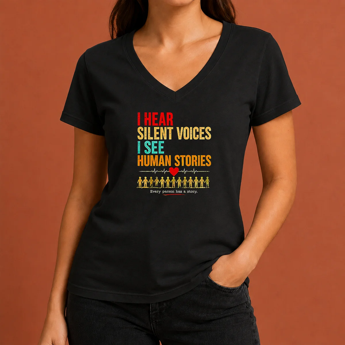 Hot I Hear Silent Voices I V-Neck Shirt Hot I Hear Silent Voices I V-Neck Shirt