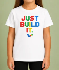 Hot Nice Just Build It Master Builder Building Block Kids T-Shirt