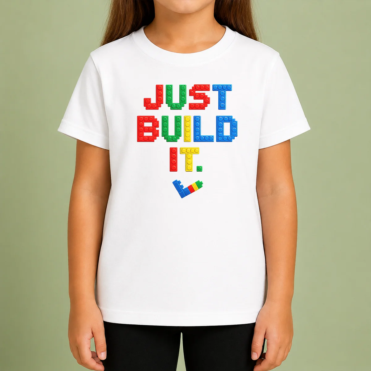 Hot Nice Just Build It Master Builder Building Block Kids T-Shirt