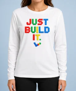 Hot Nice Just Build It Master Builder Building Block Long Sleeve Shirt