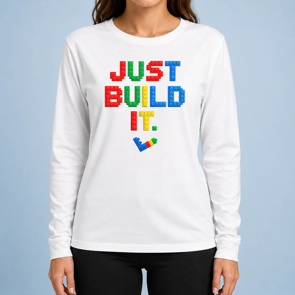 Hot Nice Just Build It Master Builder Building Block Long Sleeve Shirt