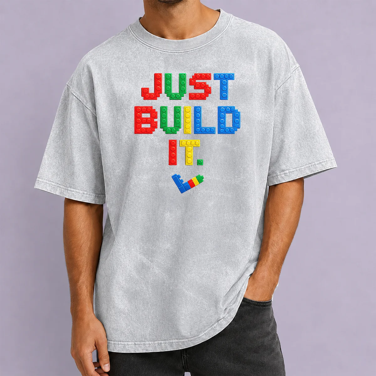 Hot Nice Just Build It Master Builder Building Block Washed T-Shirt