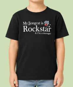 Hot Nice My Jjongcat Is Rockstar And I'M A Manager Kids T-Shirt