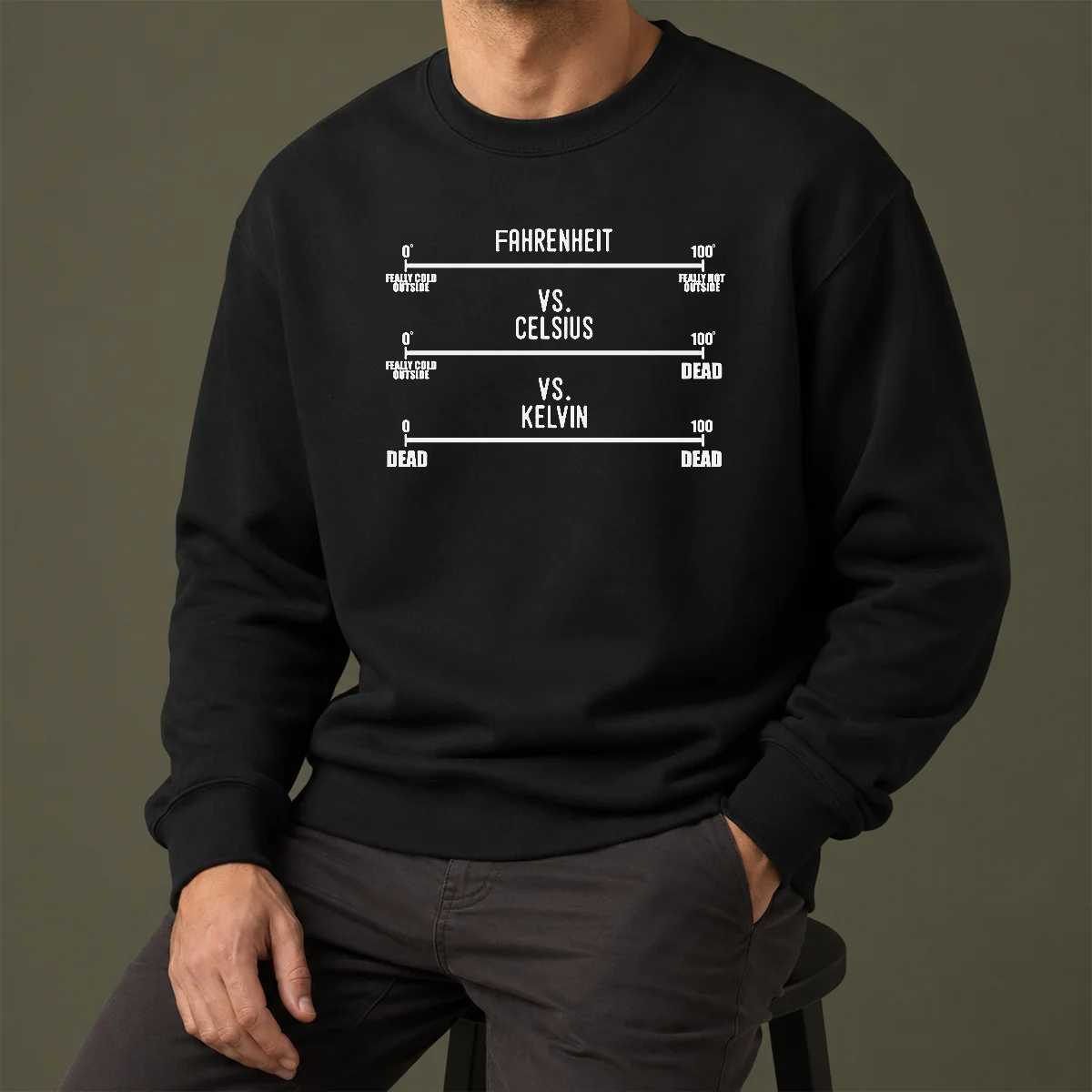 Hot Official Fahrenheit Celsius Kelvin Temperature Geek Sweater