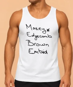 Hot Official Maxey Edgecomb Brown And Embiid Philadelphia 76ers Players Tank Top
