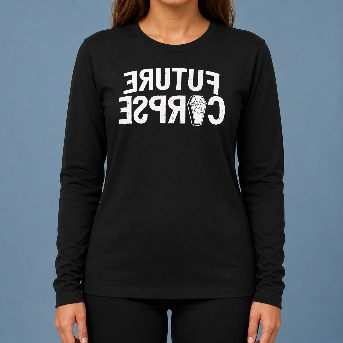 Hot Original Distressed Future Corpse With Coffin Long Sleeve Shirt