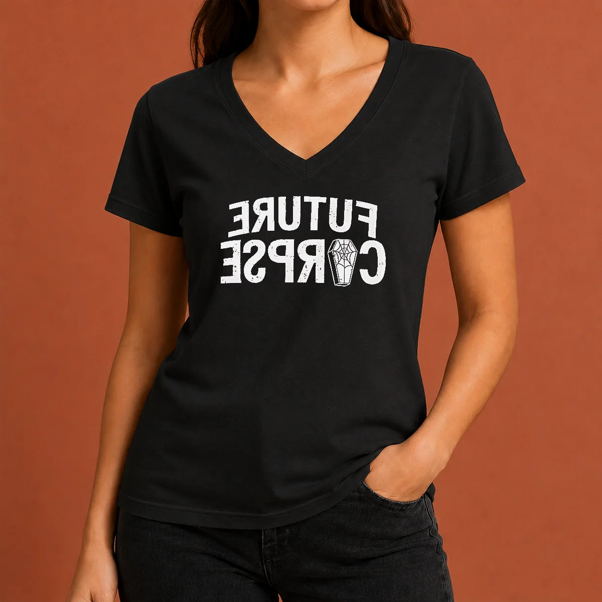 Hot Original Distressed Future Corpse With V-Neck Shirt Hot Original Distressed Future Corpse With V-Neck Shirt