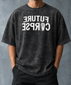 Hot Original Distressed Future Corpse With Coffin Washed T-Shirt