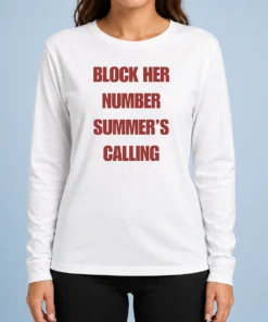 Hot Pretty Block Her Number Summer'S Calling Summer Vibes Long Sleeve Shirt