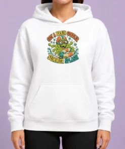 Hot Pretty Brain Gobbler Summer Splash Retro Distressed Hoodie