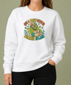 Hot Pretty Brain Gobbler Summer Splash Retro Distressed Sweater
