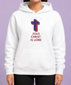 Hot Pretty Jesus Christ Is Lord Cross Christian Religious Hoodie