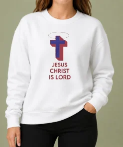 Hot Pretty Jesus Christ Is Lord Cross Christian Religious Sweater