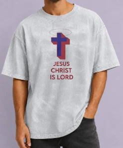 Hot Pretty Jesus Christ Is Lord Cross Christian Religious Washed T-Shirt