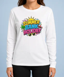 Hot Pretty Pop Art Summer Bank Holiday Comic Halftone Beach Long Sleeve Shirt