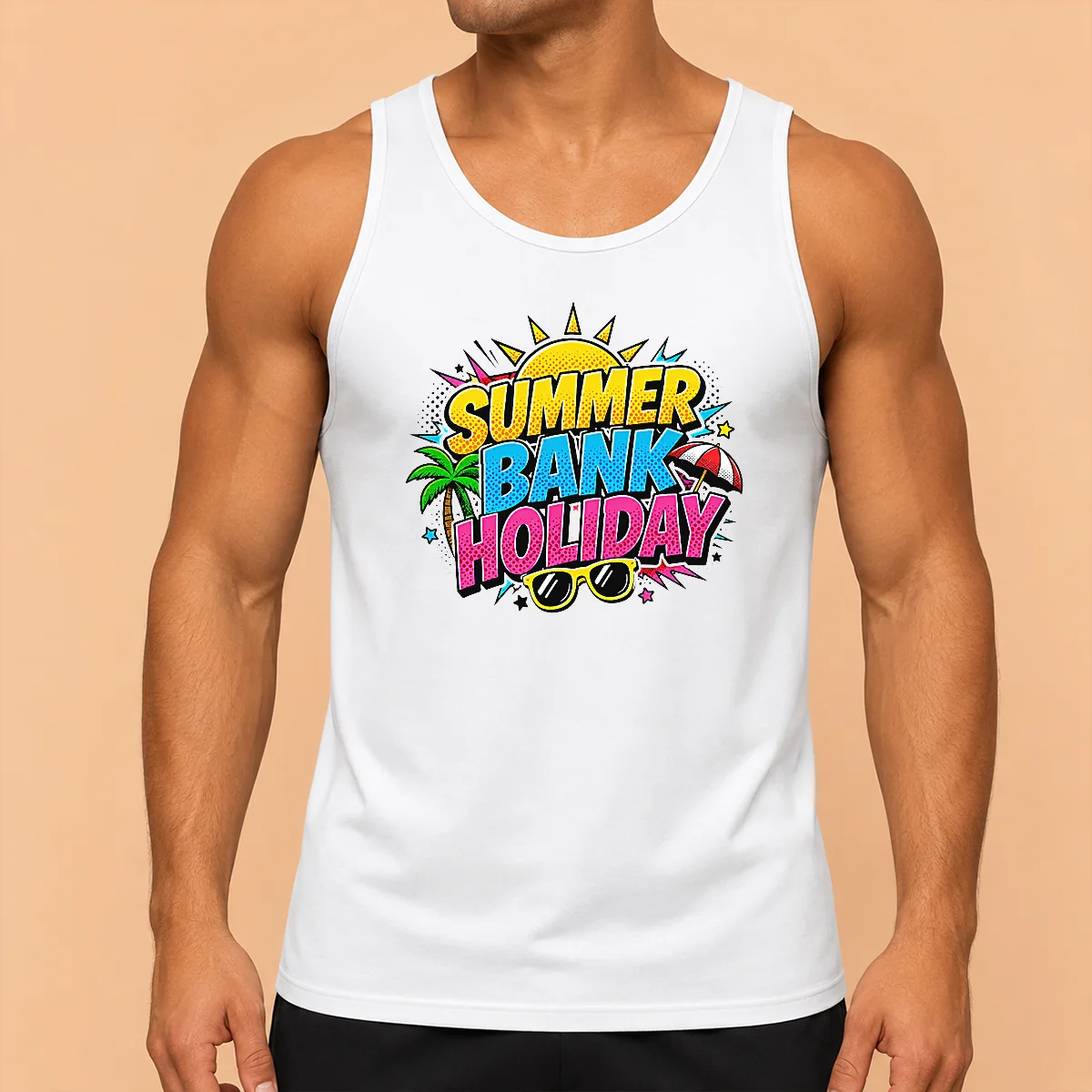 Hot Pretty Pop Art Summer Bank Holiday Comic Halftone Beach Tank Top
