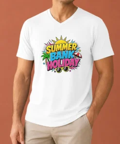 Hot Pretty Pop Art Summer Bank Holiday Comic Halftone Beach V-Neck Shirt