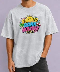 Hot Pretty Pop Art Summer Bank Holiday Comic Halftone Beach Washed T-Shirt