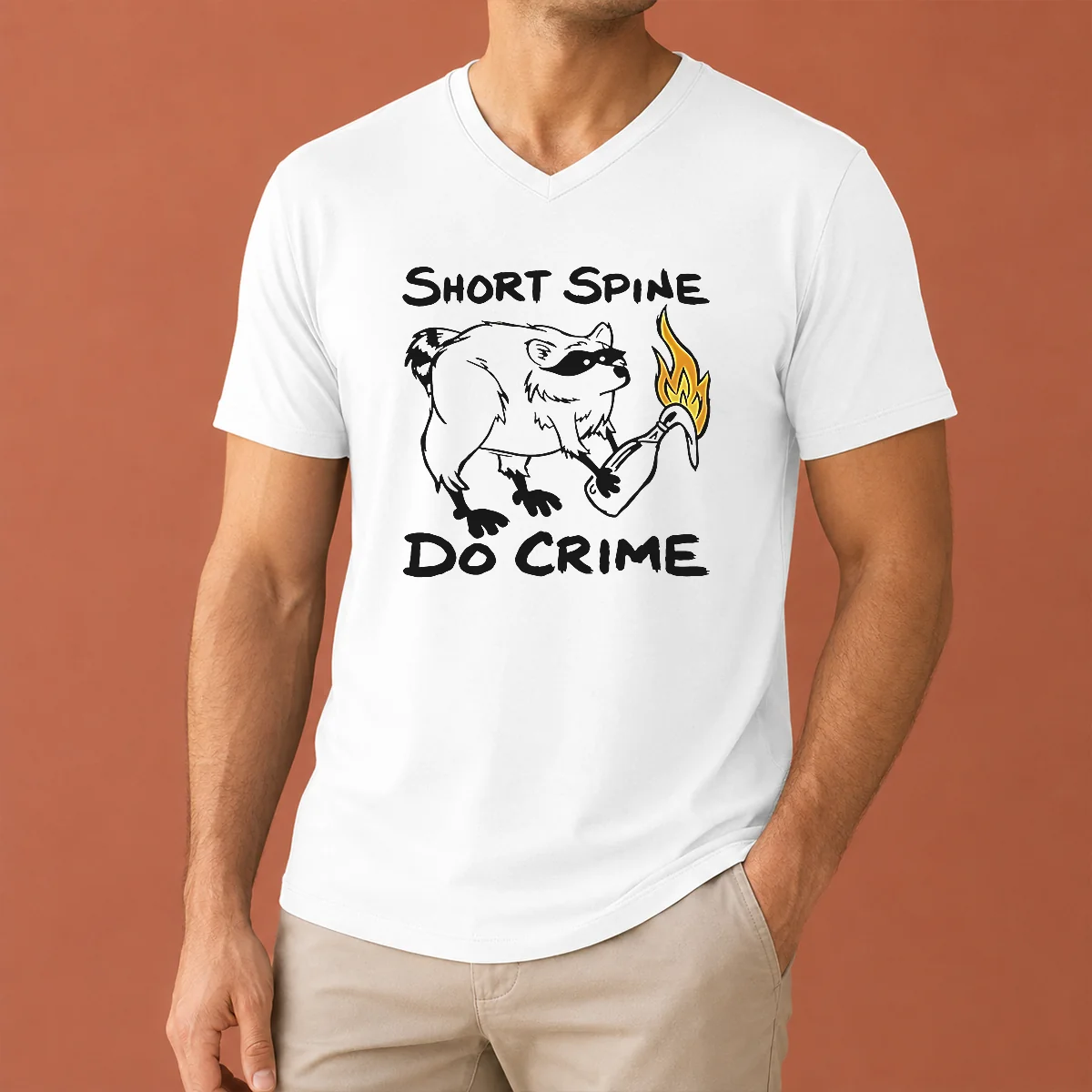 Hot Pretty Short Spine Do Crime V-Neck Shirt Hot Pretty Short Spine Do Crime V-Neck Shirt