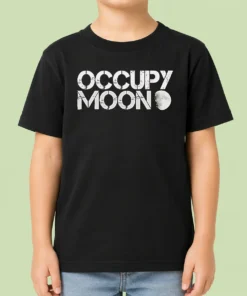 Hot Top Distressed Occupy Moon Space Lunar Astronomy Kids T-Shirt