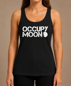 Hot Top Distressed Occupy Moon Space Lunar Astronomy Tank Top