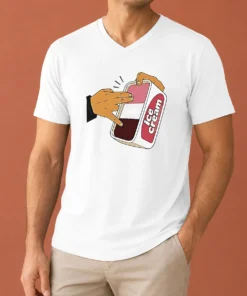 Nice Awesome ICE Cream Fingers Naughty Humor Funny V-Neck Shirt