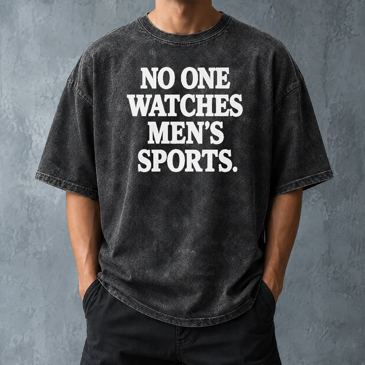 Nice Awesome No One Watches Men'S Sports Satire Ironic Washed T-Shirt