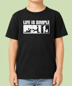 Nice Good Life Is Simple Drinking Dog Funny Beer Patrol Police K9 Kids T-Shirt