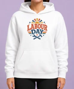 Nice Good Vintage Retro Labour Day Sunburst Tools Hoodie