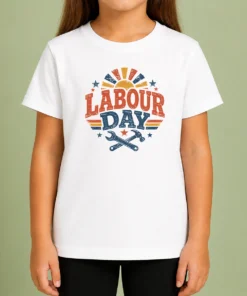 Nice Good Vintage Retro Labour Day Sunburst Tools Kids T-Shirt