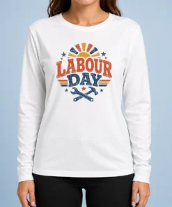 Nice Good Vintage Retro Labour Day Sunburst Tools Long Sleeve Shirt