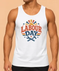 Nice Good Vintage Retro Labour Day Sunburst Tools Tank Top