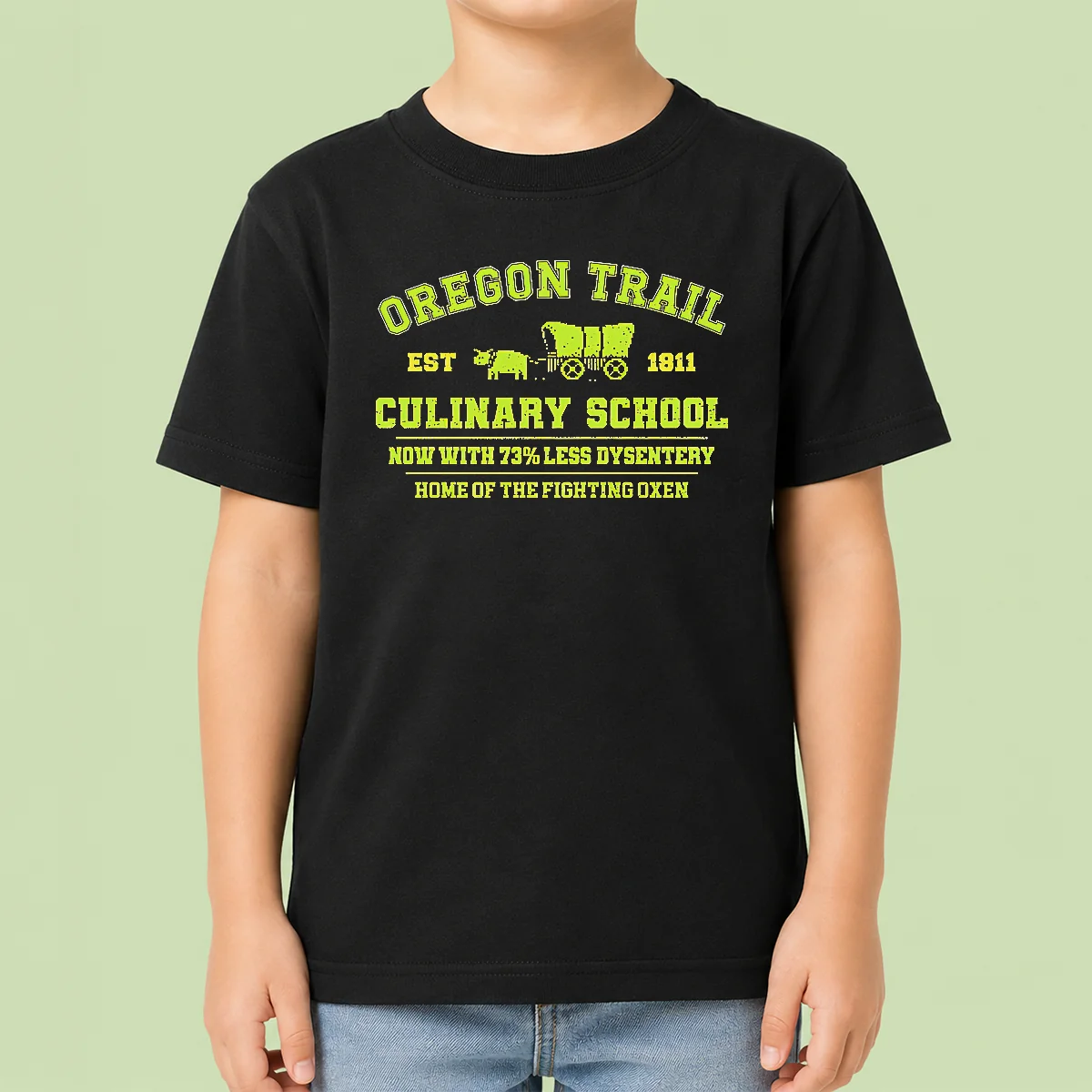 Nice Original Oregon Trail Culinary School Now With 73 Percent Less Dysentery Kids T-Shirt