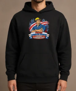 Nice Patriotic Labour Day Worker Pop Art Hoodie