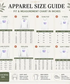 Size chart for Nice Pretty Bitches Love My Swag Funny Quote Slang with measurements in inches and cm to help choose the right fit