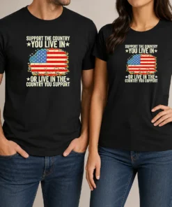 Nice Support The Country You Live In Or Live In The Country You Support Distressed Flag