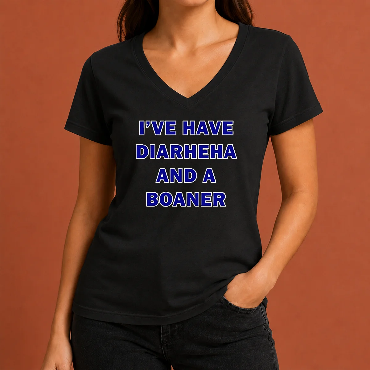 Nice Top I'Ve Have Diarheha And V-Neck Shirt Nice Top I'Ve Have Diarheha And V-Neck Shirt