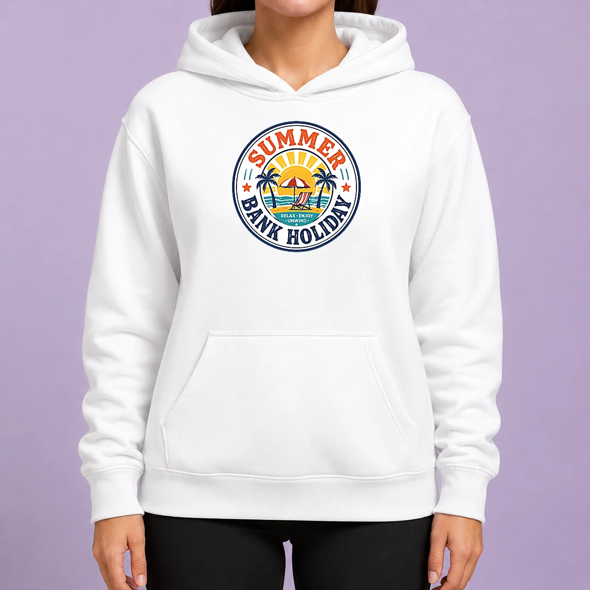 Nice Top Vintage Badge Summer Bank Holiday Relax Enjoy Unwind Hoodie